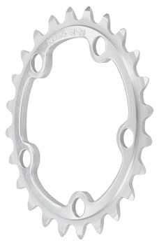 Sugino 24t x 74mm 5-Bolt Chainring, Anodized Silver