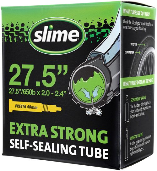 Slime Self-Sealing Tube - 27.5  x 2 - 2.4, 48mm Presta Valve