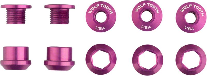 Wolf-Tooth-1x-6mm-Chainring-Bolt--Purple-Set-of-5-Dual-Hex-Fittings-CR0617-5