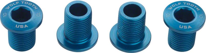 Wolf-Tooth-Set-of-Chainring-Bolts-for-104-x-30T-Rings-10-mm-long--4-Pieces-Blue-CH4723-5
