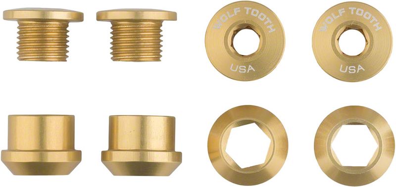 Wolf-Tooth-1x-6mm-Chainring-Bolt--Gold-Set-of-4-Dual-Hex-Fittings-CR0614-5