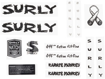 Surly Karate Monkey Frame Decal Set - Black