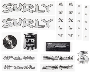Surly Midnight Special Frame Decal Set - Silver