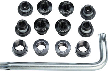 FSA-Torx-T-30-Alloy-Road-Triple-Chainring-Nut-Bolt-Set-wiith-tool-Black-CR3768