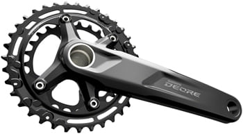 Shimano Deore FC-M4100-2 Crankset - 175mm, 10-Speed, 36/26t, 96/64 BCD, For 48.8mm Chainline, Black
