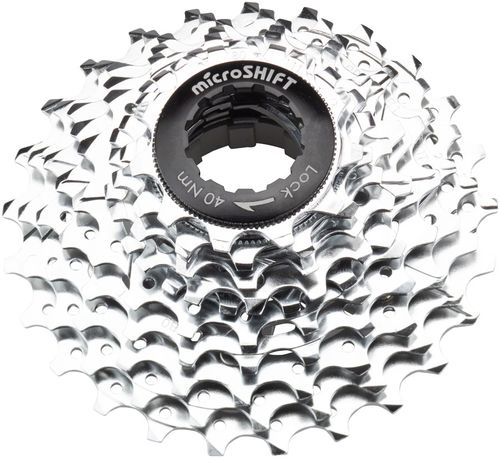 microSHIFT G10 Cassette - 10 Speed, 11-25t, Silver, Chrome Plated, With Spider