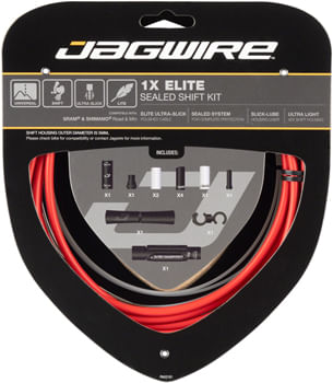 Jagwire-1x-Elite-Sealed-Shift-Cable-Kit-SRAM-Shimano-with-Polished-Ultra-Slick-Cable-Red-CA4674