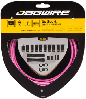 Jagwire 2x Sport Shift Cable Kit SRAM/Shimano, Pink