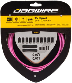 Jagwire-2x-Sport-Shift-Cable-Kit-SRAM-Shimano-Pink-CA4681