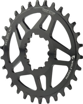 Wolf Tooth Elliptical Direct Mount Chainring - 30t, SRAM Direct Mount, Drop-Stop A, For SRAM 3-Bolt Boost Cranksets, 3mm Offset, Black