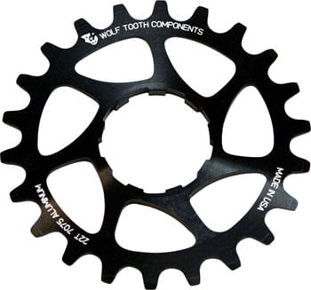 Wolf Tooth Single Speed Aluminum Cog - 18t, Compatible with 3/32" Chains, Black