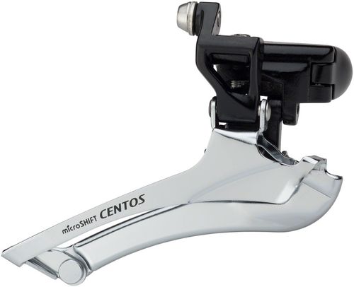 microSHIFT Centos Front Derailleur - 10-Speed, Double, 34.9 Band Clamp (Adapter for 31.8mm), 56t Max, Shimano Compatible