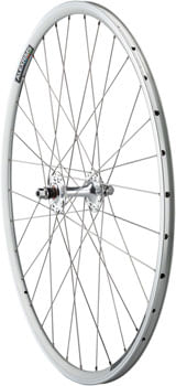 Quality Wheels Value Double Wall Series Track Front Wheel - 700, 9x1 Threaded x 100mm, Rim Brake, Silver, Clincher, Cartridge