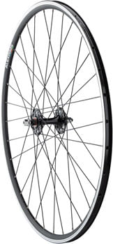Quality Wheels Value Double Wall Series Track Front Wheel - 700, 9x1 Threaded x 100mm, Rim Brake, Black, Clincher