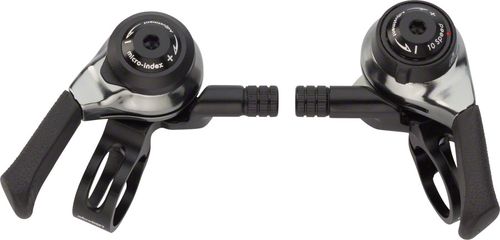 microSHIFT Thumb Shifter Set, 10-Speed Mountain, Double/Triple, Shimano DynaSys Compatible, Black