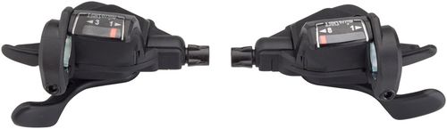 microSHIFT Mezzo Thumb-Tap Shifter Set, 8-Speed, Triple, Optical Gear Indicator, Shimano Compatible