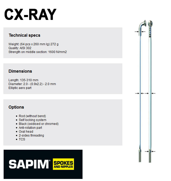 Sapim-CX-Ray-Bladed-Spokes-CXRAYBLK1WHL