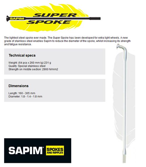 Sapim Super Blade Spokes