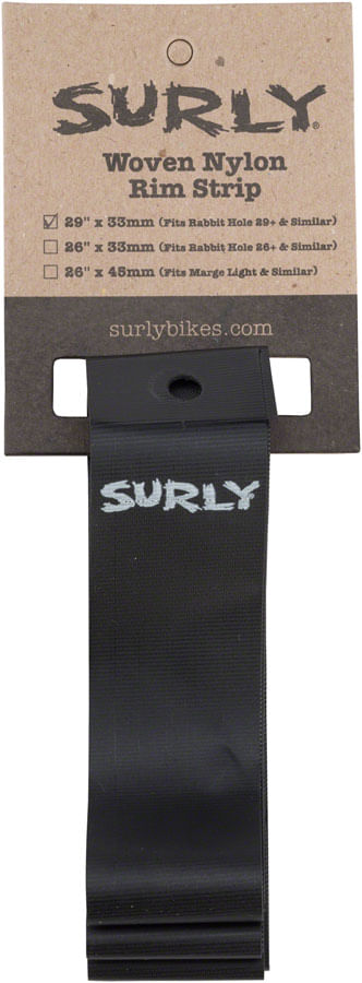 Surly Rim Strip: For 29+ Rabbit Hole Rim, Nylon, 33mm wide, Black