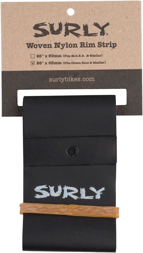 Surly Rim Strip: For Clown Shoe Rim, Nylon, 65mm wide, Black