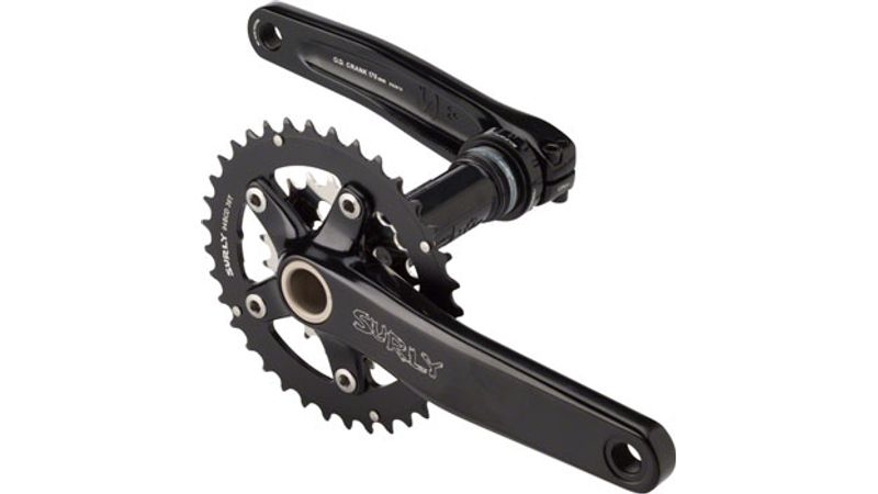 Surly OD Fat Bike Crankset - 175mm, 9/10-Speed, 36/22t, 94/58 BCD, Surly OD  Spindle Interface, 100mm Bottom Bracket Included, Black