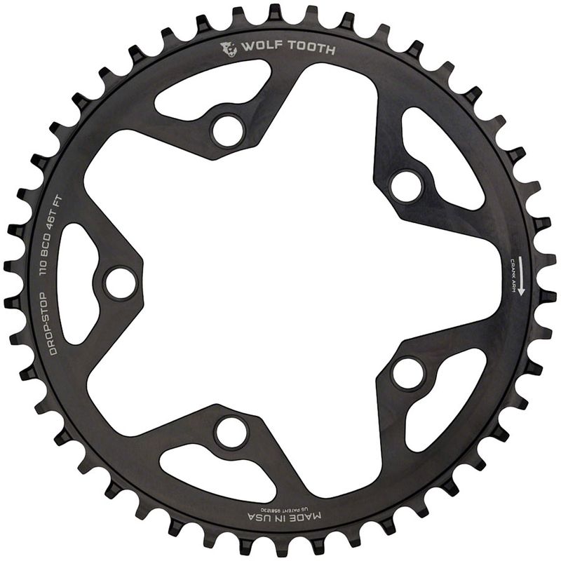 Wolf-Tooth-110-BCD-Cyclocross-and-Road-Chainring---36t-110-BCD-5-Bolt-Drop-Stop-10-11-12-Speed-Eagle-and-Flattop-Compatible-Black-CR0581-5