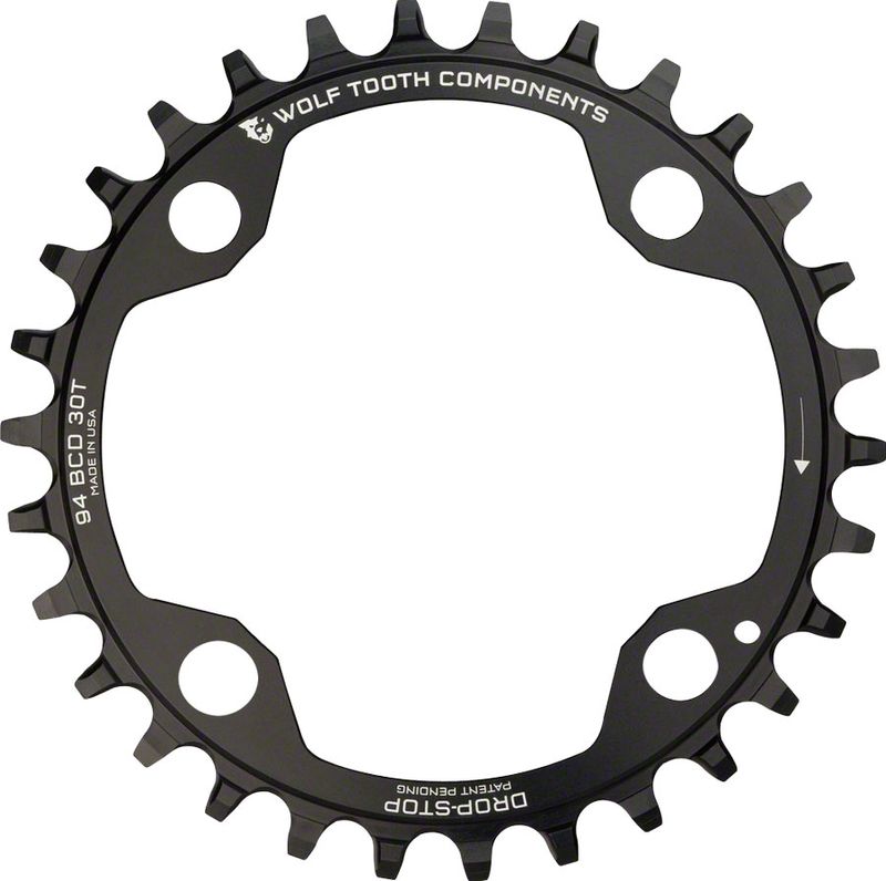 Wolf-Tooth-94-BCD-Chainring---30t-94-BCD-4-Bolt-Drop-Stop-For-SRAM-Cranks-Black-CR0195-5