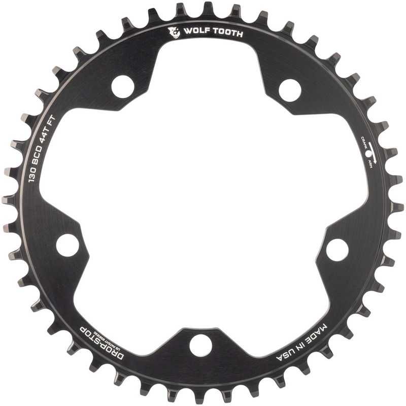Wolf-Tooth-130-BCD-Road-and-Cyclocross-Chainring---44t-130-BCD-5-Bolt-Drop-Stop-10-11-12-Speed-Eagle-and-Flattop-Compatible-Black-CR9911-5