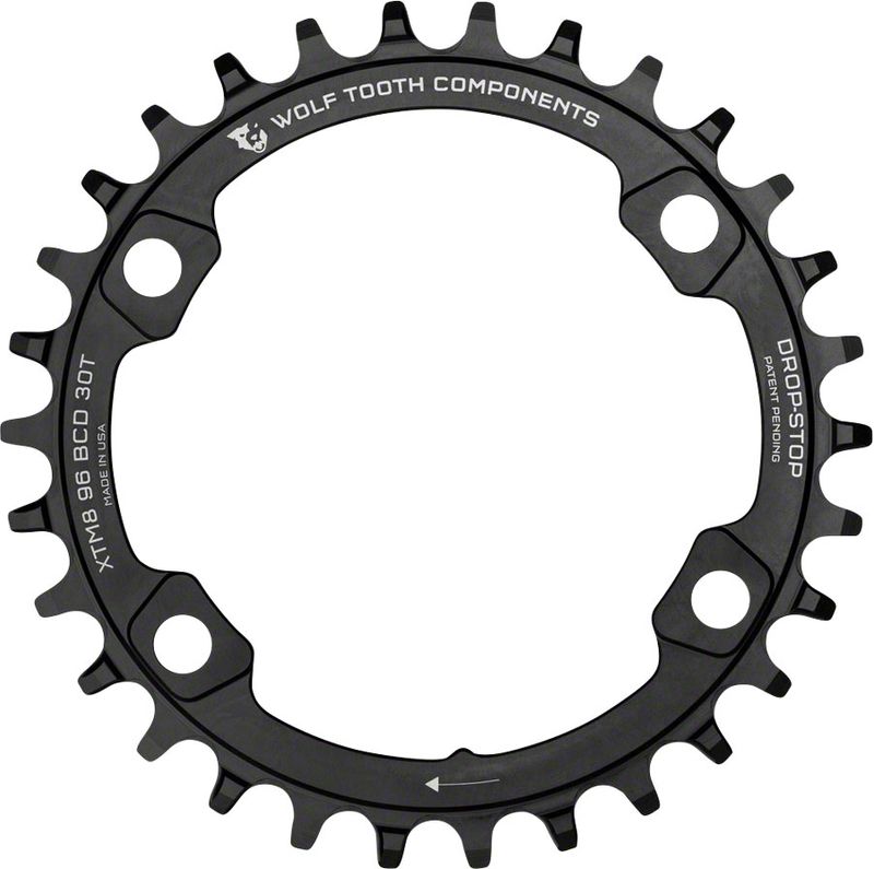 Wolf-Tooth-96-BCD-Chainring---32t-96-Asymmetric-BCD-4-Bolt-Drop-Stop-For-Shimano-XT-M8000-and-SLX-M7000-Cranks-Black-CR0284-5