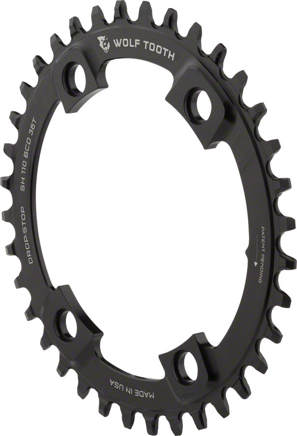 Wolf-Tooth-Shimano-110-Asymmetric-BCD-Chainring---36t-110-Asymmetric-BCD-4-Bolt-Drop-Stop-For-Shimano-Cranks-Black-CR0635-5