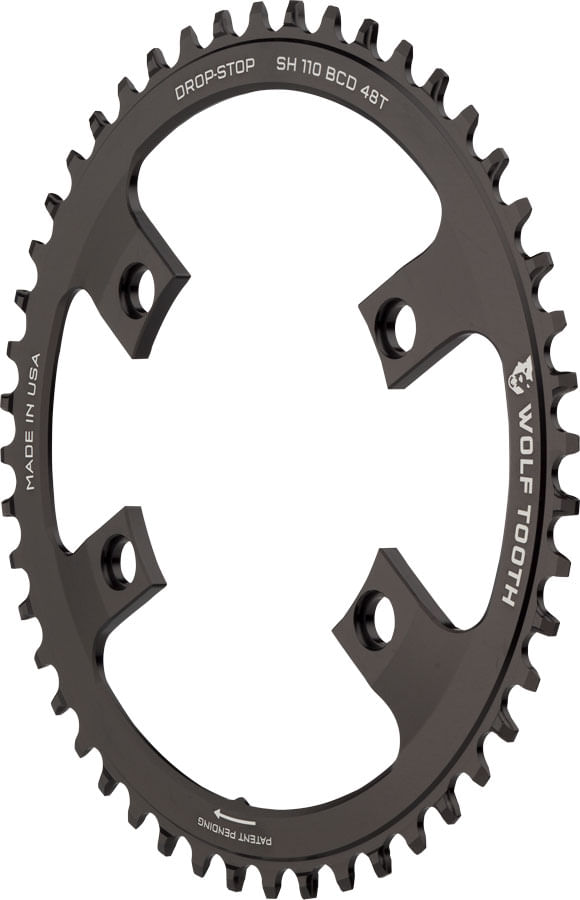 Wolf-Tooth-Shimano-110-Asymmetric-BCD-Chainring---48t-110-Asymmetric-BCD-4-Bolt-Drop-Stop-For-Shimano-Cranks-Black-CR1060-5
