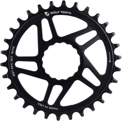 Wolf Tooth Direct Mount Chainring - 30t, RaceFace/Easton CINCH Direct Mount, Boost, 3mm Offset, Requires 12-Speed Hyperglide+ Chain, Black