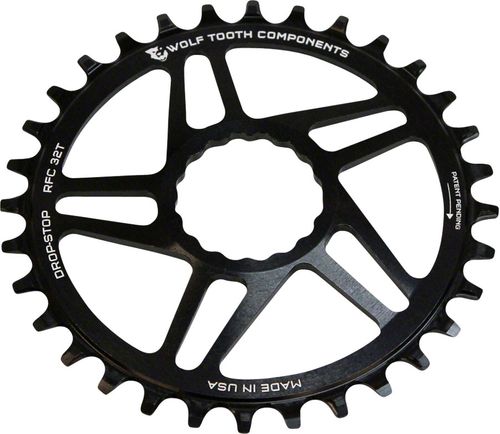 Wolf Tooth Direct Mount Chainring - 34t, RaceFace/Easton CINCH Direct Mount, Drop-Stop A, 6mm Offset, Black
