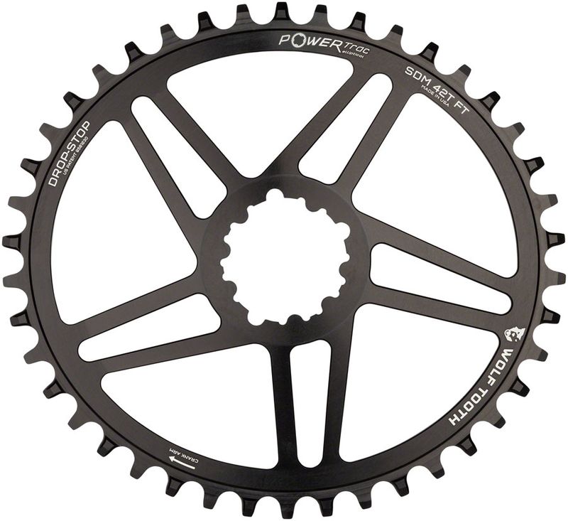 Wolf-Tooth-Elliptical-Direct-Mount-Chainring---42t-SRAM-Direct-Mount-6mm-Offset-Drop-Stop-Flattop-Compatible-Black-CR0763-5