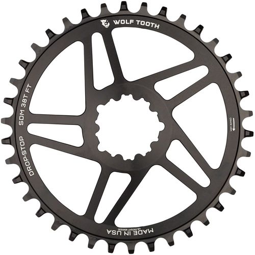 Wolf Tooth Direct Mount Chainring - 40t, SRAM Direct Mount, For SRAM 3-Bolt, 6mm Offset, Drop-Stop B, Flattop Compatible, Black
