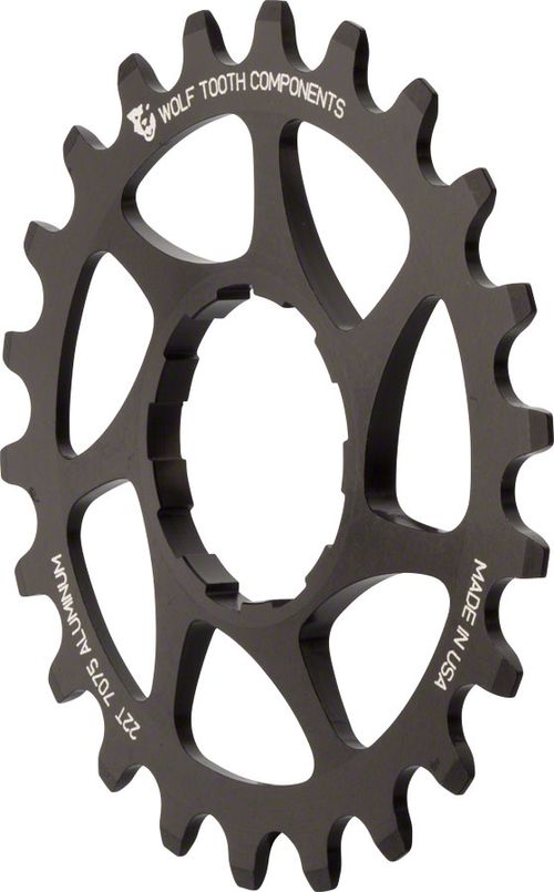 Wolf Tooth Single Speed Aluminum Cog - 22t, Compatible with 3/32" Chains, Black