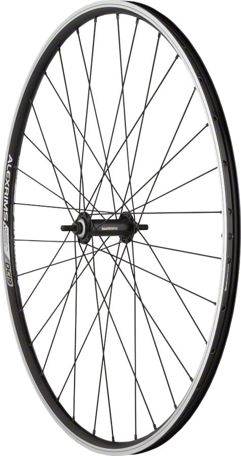 Quality Wheels Value Double Wall Series Front Wheel - 700, 9x1 Threaded x 100mm, Rim Brake, Black, Clincher, 32H