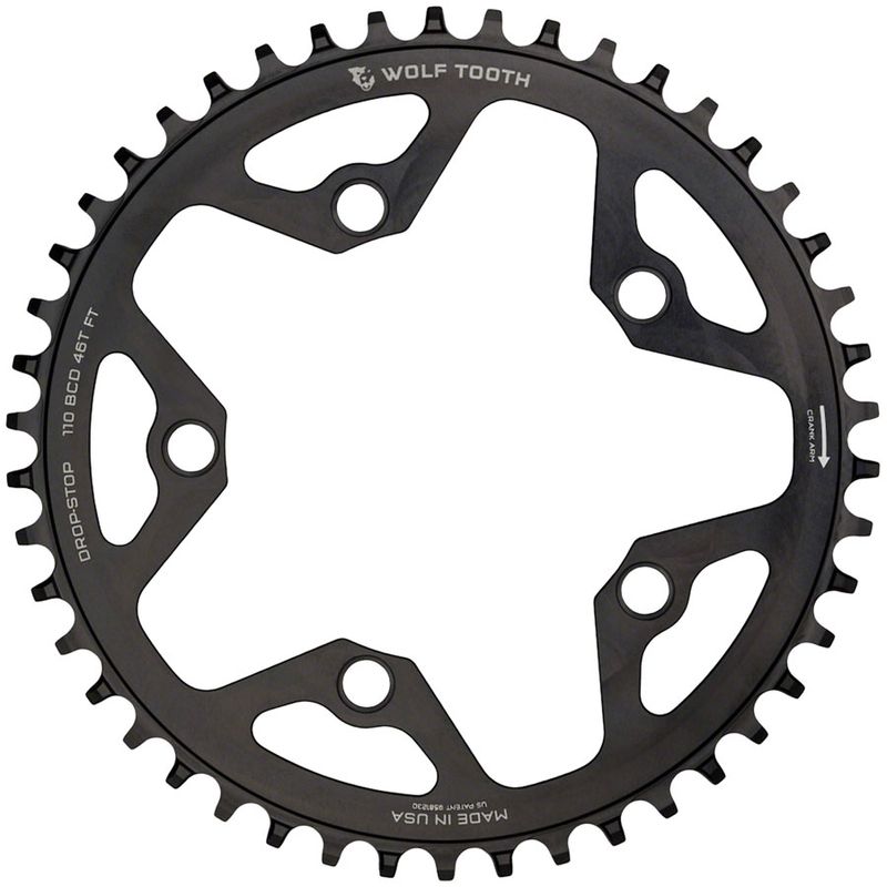 Wolf-Tooth-110-BCD-Cyclocross-and-Road-Chainring---42t-110-BCD-5-Bolt-Drop-Stop-10-11-12-Speed-Eagle-and-Flattop-Compatible-Black-CR0584-5