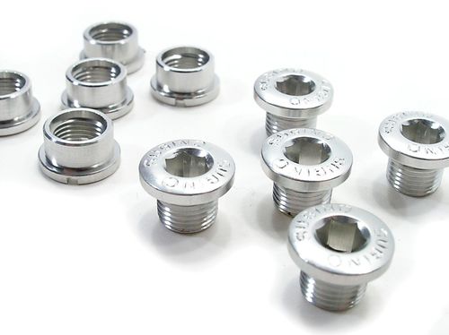 Sugino Alloy Track Chainring Bolts - Silver