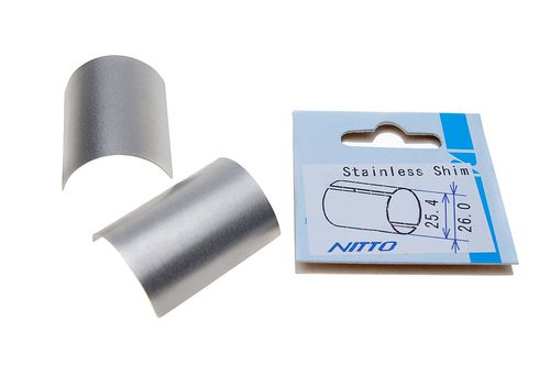 Nitto Stainless Steel Handlebar Shim - Use 25.4 bars in 26.0 stem