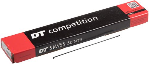 DT Swiss Competition Spoke: 2.0/1.8/2.0mm, 252mm, J-bend, Black, Box of 100