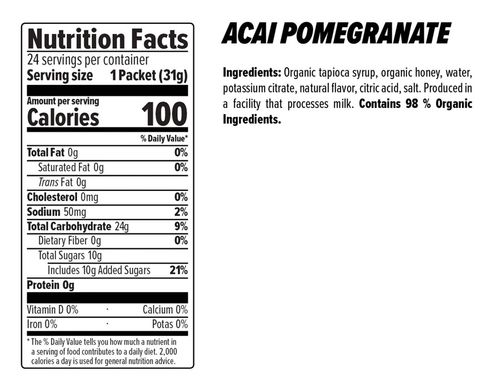 Honey Stinger Organic Energy Gel - Acai and Pomegranate, Box of 24