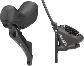Shimano-Tiagra-ST-4720-BR-4770-Mechanical-Shift-Hydraulic-Brake-Lever-and-Caliper---Front-Flat-Mount-Finned-Resin-Pads-Black-LD6051