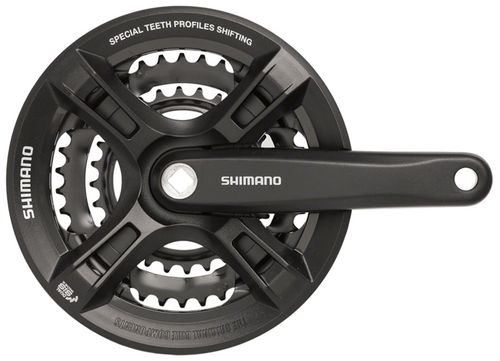 Shimano Altus FC-M311 Crankset - 170mm, 7/8-Speed, 48/38/28t, Riveted, Square Taper JIS Spindle Interface, Black