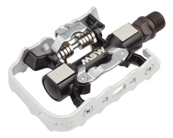 MSW-CP-100-Pedals---Single-Side-Clipless-with-Platform--Aluminum--9-16--Black-Silver-PD3600