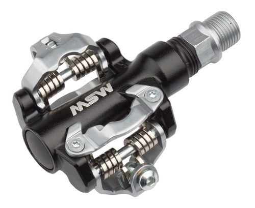 MKS MP-100 Pedals - Dual Sided Clipless, Aluminum, 9/16", Black/Silver