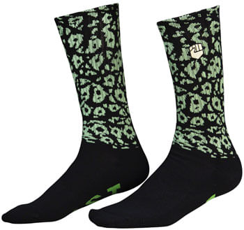 Fist Handwear Croc Crew Sock - Black/Green, Large