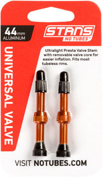 Stan's Alloy Valve Stems - 44mm, Pair, Orange