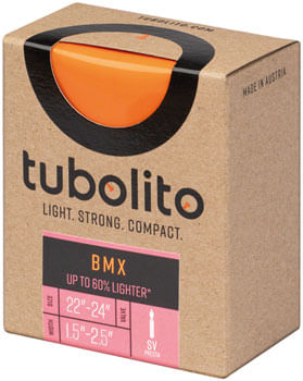Tubolito Tubo BMX Tube - 22/24 x 1.5-2.5", 42mm Presta Valve, Orange