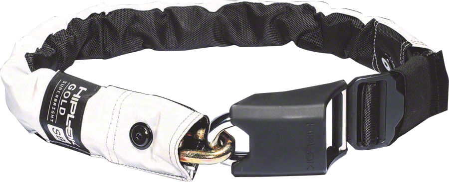 Hiplok　White　12mm　Lock:　Refl-　Steel　Hardened　Wearable　Superbright　GOLD　Chain